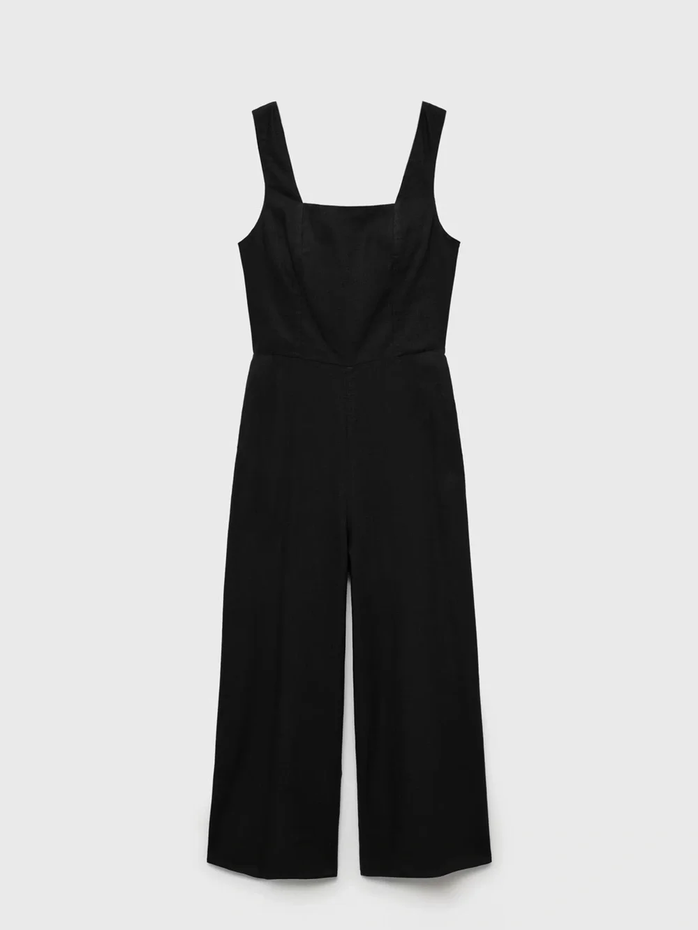 Mango Black straight fit linen jumpsuit NWT